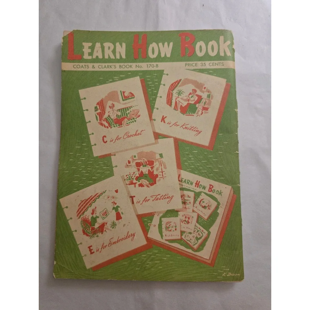 VTG 1959 Coats & Clark's Learn How Book No. 170-B Crochet Knitting Tatting Craft